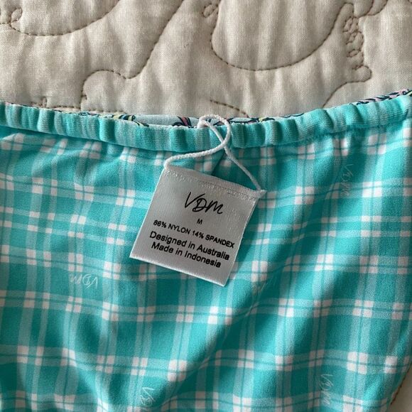 NEW Revolve‎ x VDM Ziggy Reversible Bikini Bottom Paisley Mint Checker Medium - Picture 7 of 8
